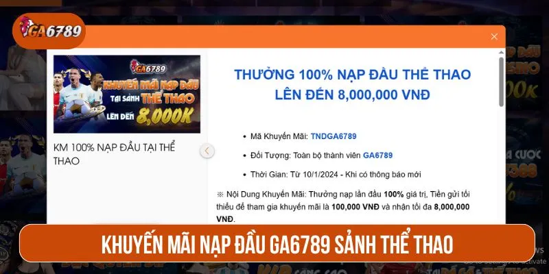 Ưu đãi áp dụng cho sảnh thể thao