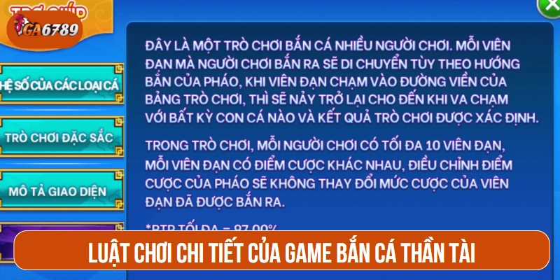 Luật chơi chi tiết của game Bắn cá Thần Tài