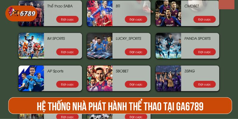 GA6789 hợp tác với 12 nhà cung cấp thể thao hàng đầu