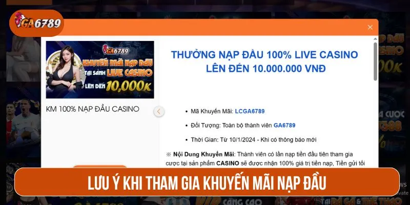 Khuyến mãi nạp đầu sảnh Live Casino